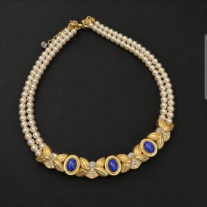 Lapis Pearl Garden Necklace