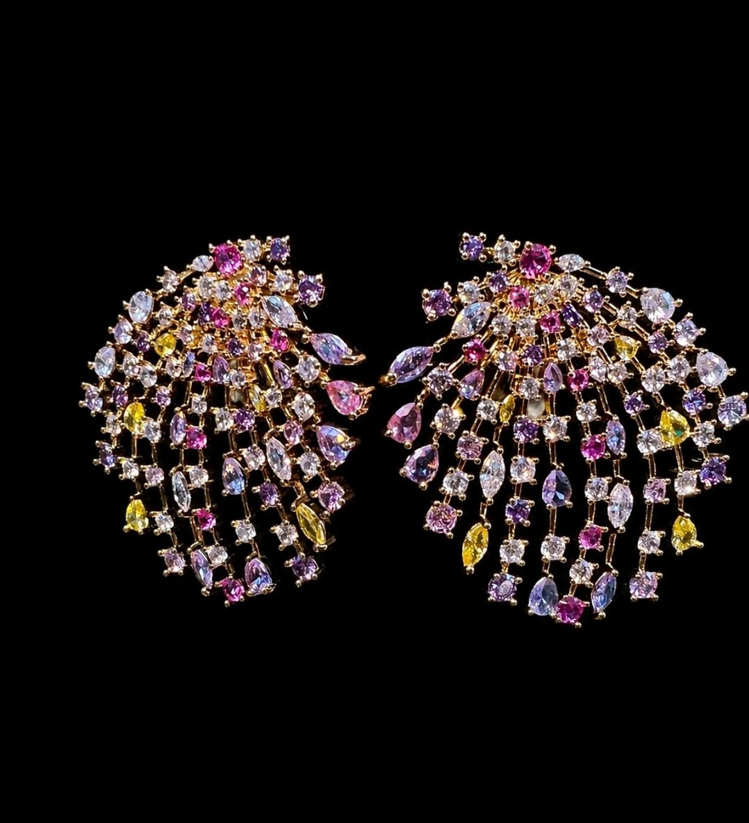 Fan Crystal Earrings