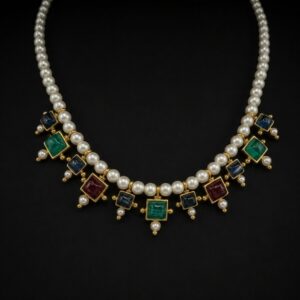 Regal Pearl Mosaic Necklace