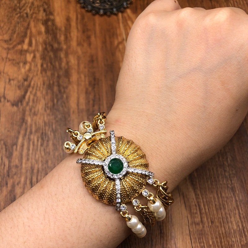 Vintage Pearl & Emerald Charm - Image 2